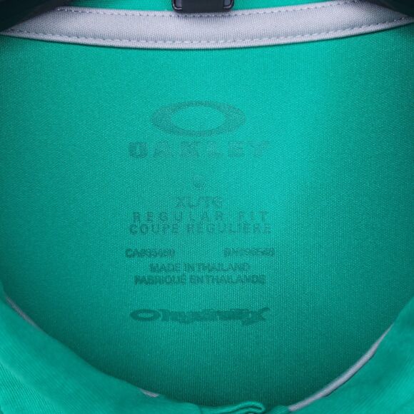 Oakley Polo Shirt Mens XL Striped Green, White Hydrolix Performance - Picture 12 of 14